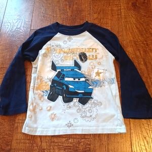 Disney Cars "Shreddin Snow" Winter Shirt Blue Boy Sz 5T